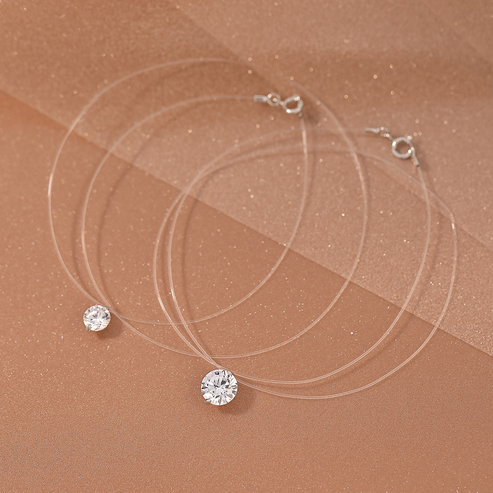 Crystal Choker Necklace - قلادة موسانيت 0.5-5 قيراط للنساء من