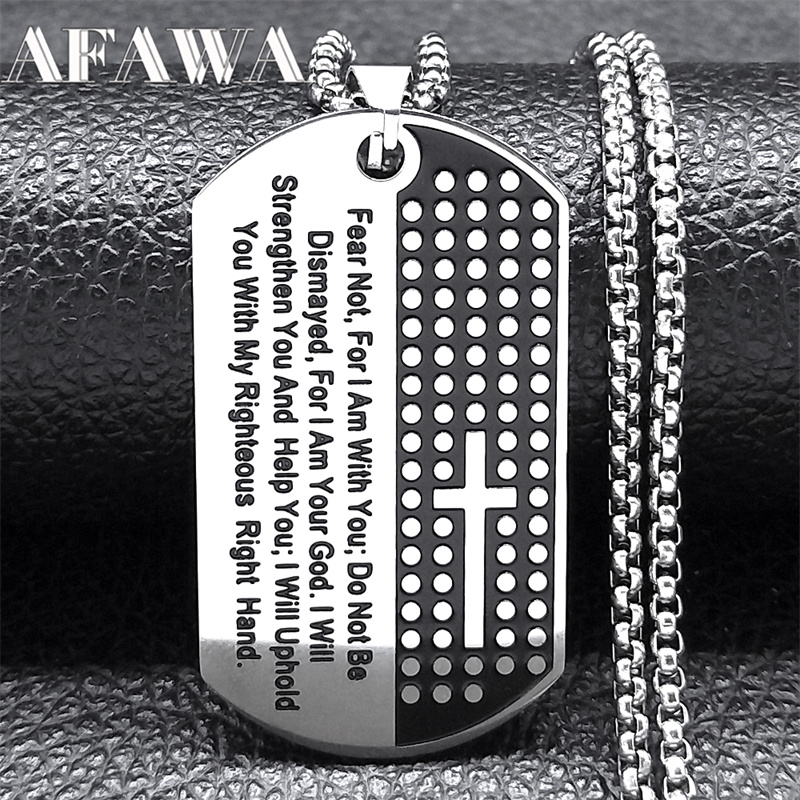 Mens Dog Tag Necklace - لا تخاف من أجلك معك قلادة