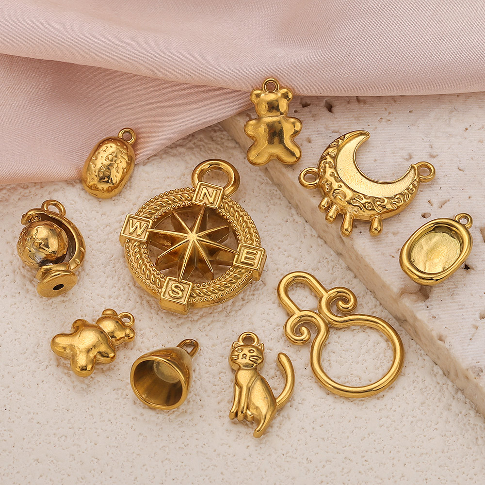 Moon Star Earrings - 5 قطع الفولاذ المقاوم للصدأ هريرة