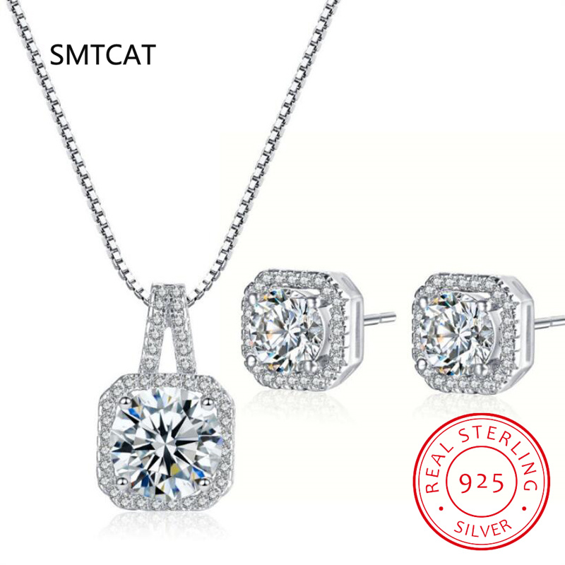 Diamond Stud Earrings - مربع قطع مويسانيتي الماس والمجوهرات مجموعة