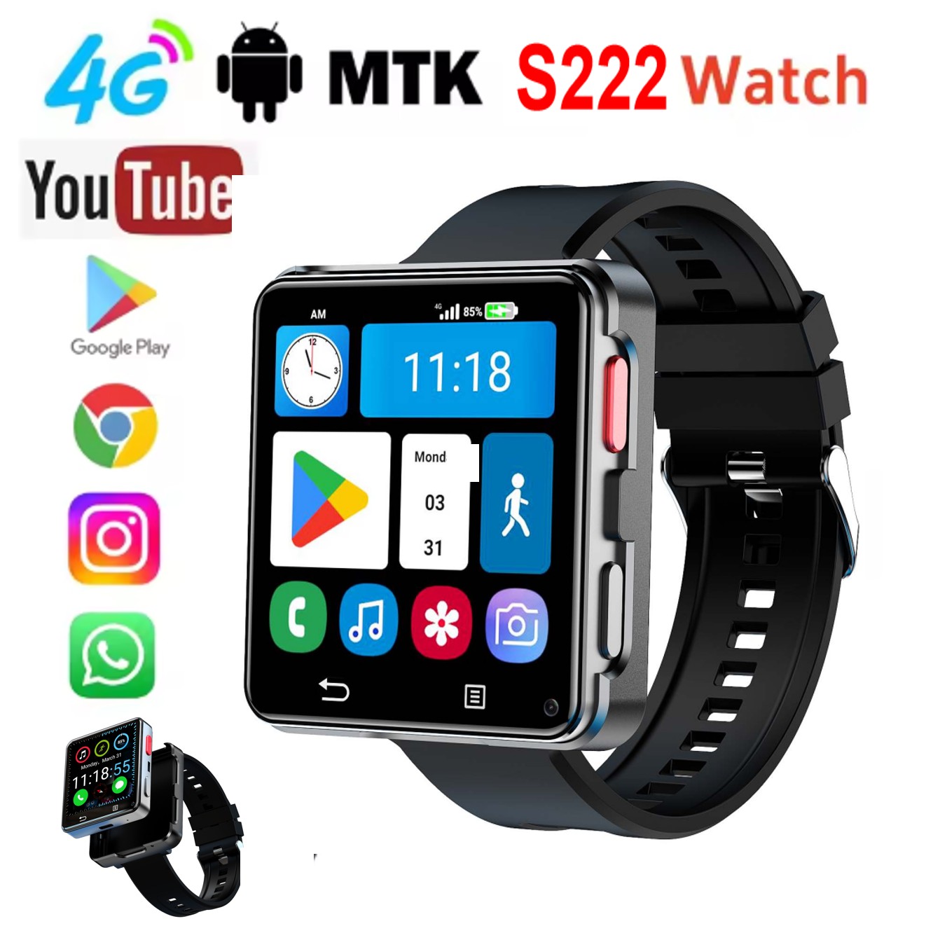 Smartwatch - ساعة ذكية S222 تدعم بطاقة SIM