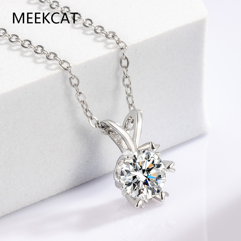 Crystal Choker Necklace - قلادة هالو مويسانيت للنساء، قلادة من