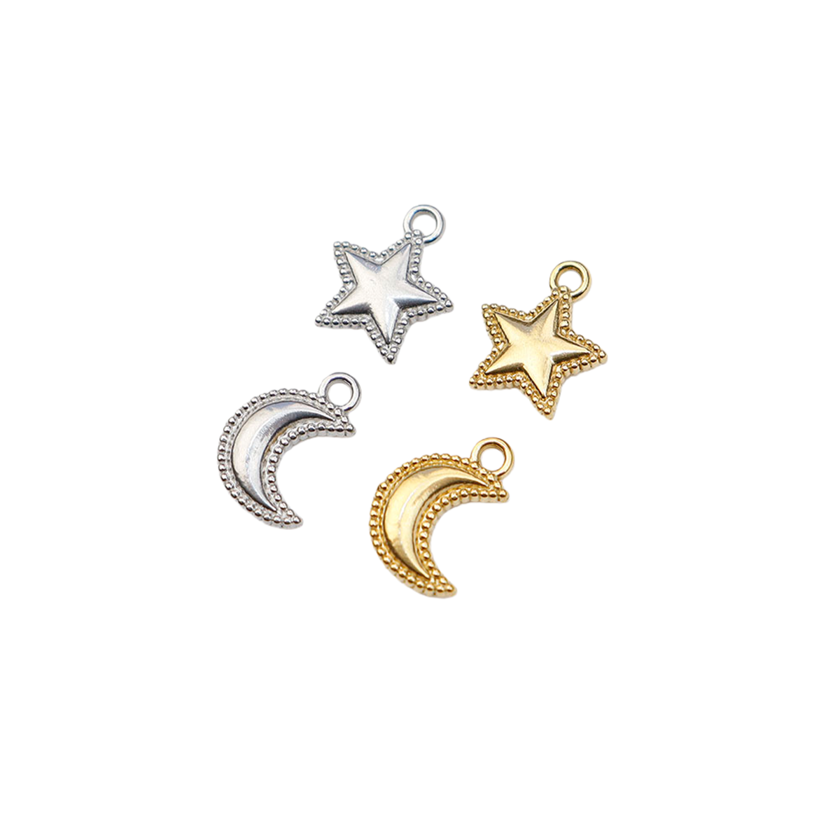 Moon Star Earrings - 5 قطع صب الفولاذ المقاوم للصدأ
