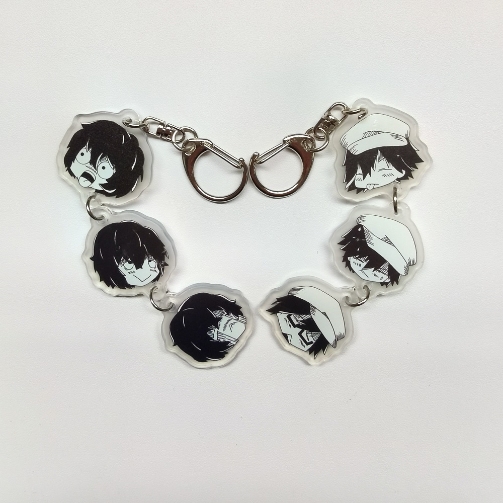 Mens Dog Tag Necklace - سلسلة مفاتيح أنمي أكريليك بتصميم كلاب
