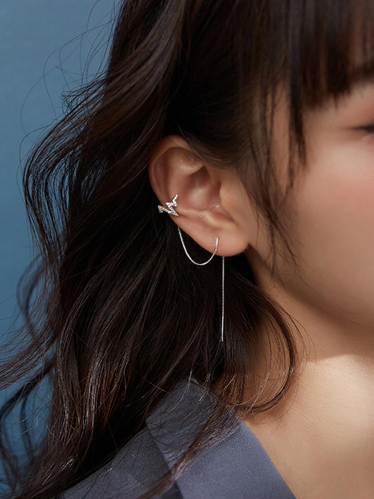 أقراط فضية حقيقية عيار 925 بسل - مراجعة Ear Cuff No Piercing وسعره