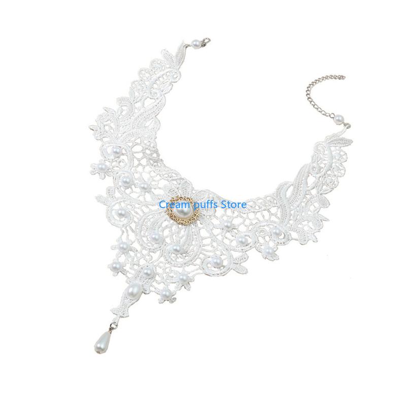 50LE الدانتيل المختنق القلائد  - مراجعة Crystal Choker Necklace وسعره