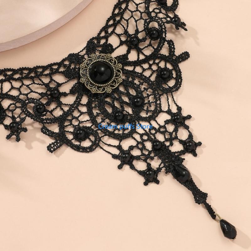 50LE الدانتيل المختنق القلائد  - مراجعة Crystal Choker Necklace وسعره