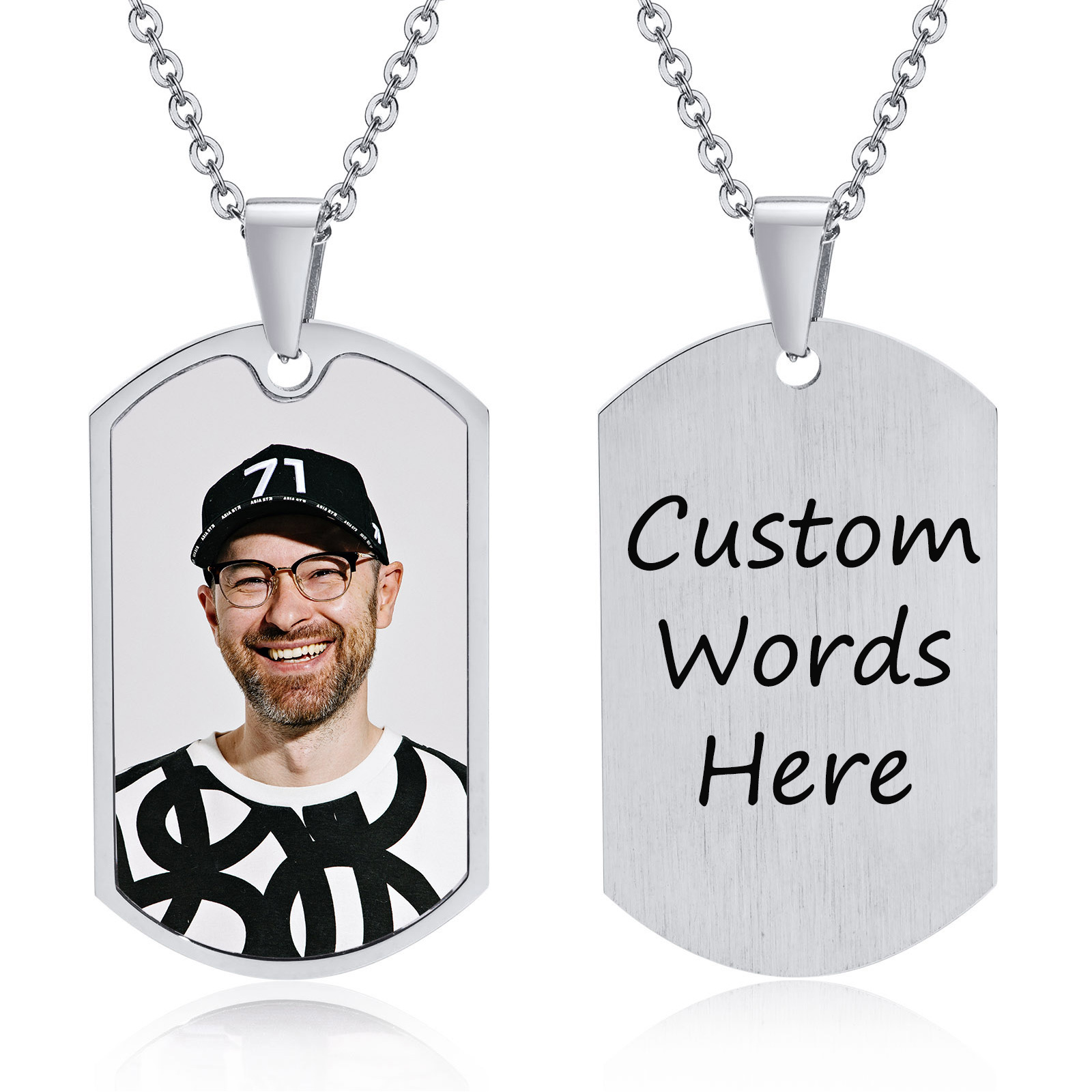 Vnox صور مخصصة مجانية الكلمات  - مراجعة Mens Dog Tag Necklace وسعره