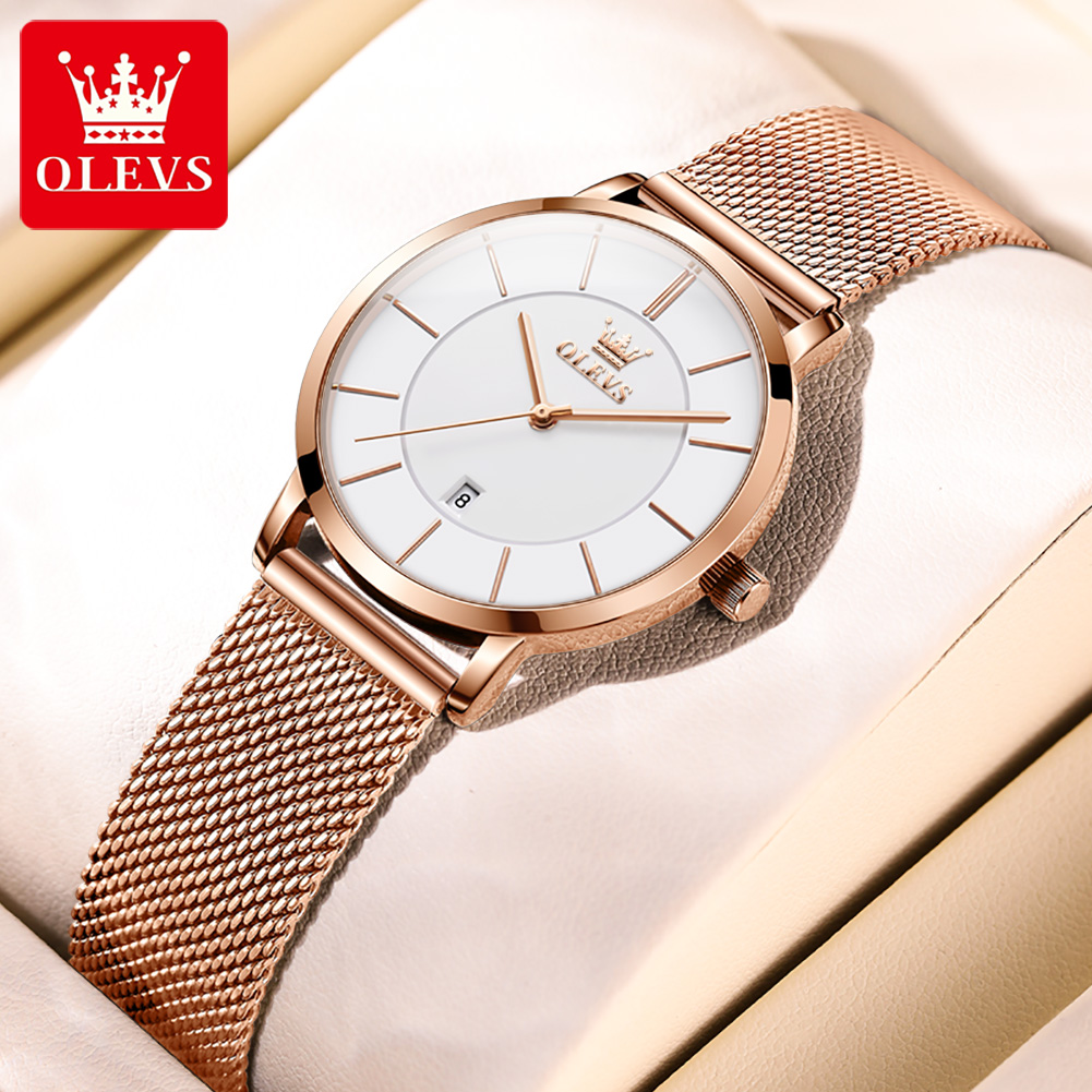 OLEVS ساعة نسائية 5869 أنيقة م - مراجعة Jewelry With Watches وسعره