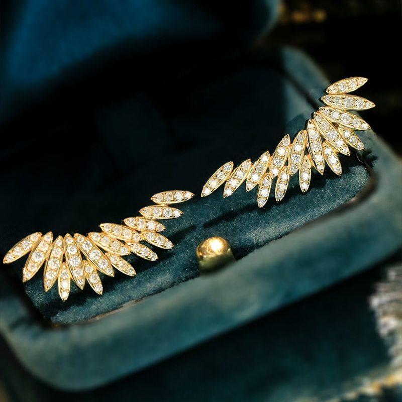 أقراط أذن على شكل أجنحة خرافية - مراجعة Diamond Stud Earrings وسعره