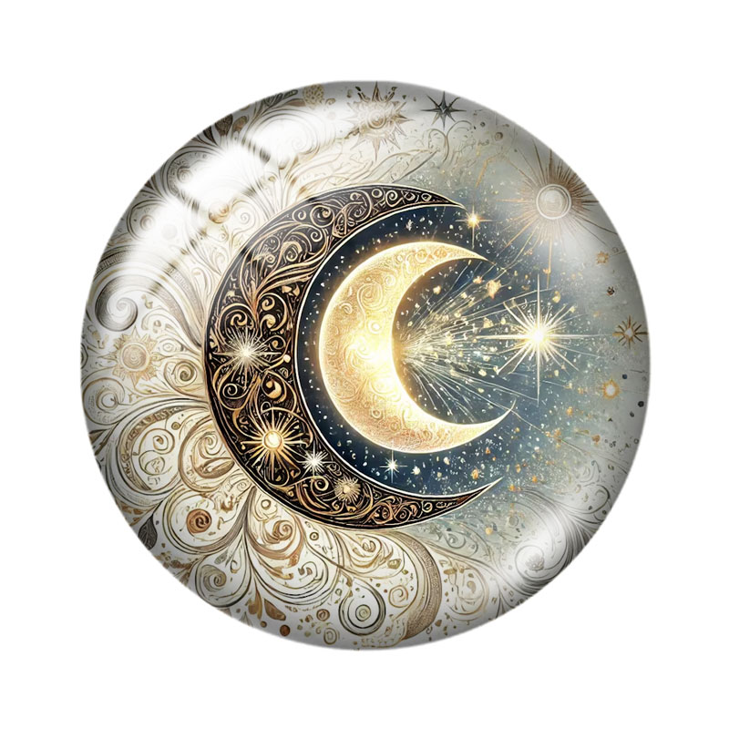 أحجار زجاجية كابوشون بتصميم نج - مراجعة Moon Star Earrings وسعره