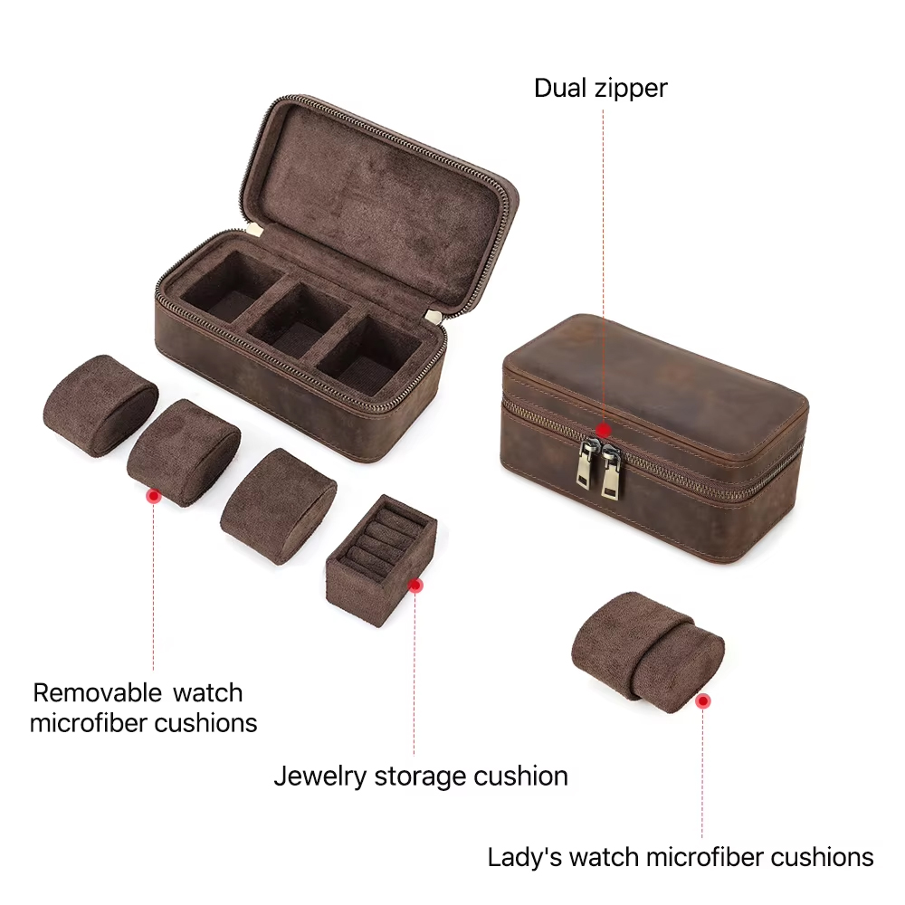 صندوق منظم ساعات جلدي فاخر بـ  - مراجعة Jewelry Watches Vintage وسعره