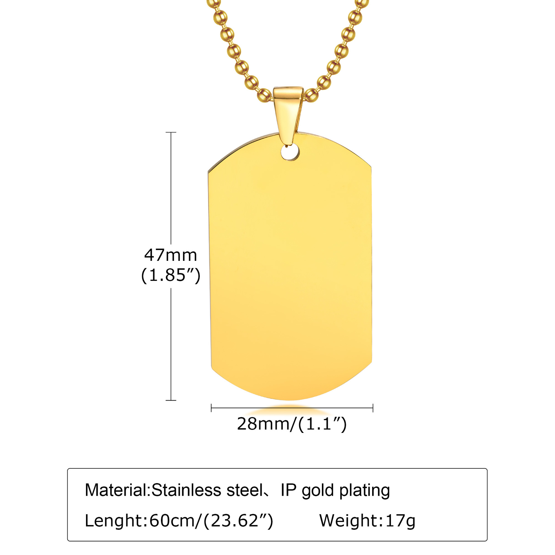 قلائد منقوشة على شكل قوس قزح ل - مراجعة Mens Dog Tag Necklace وسعره