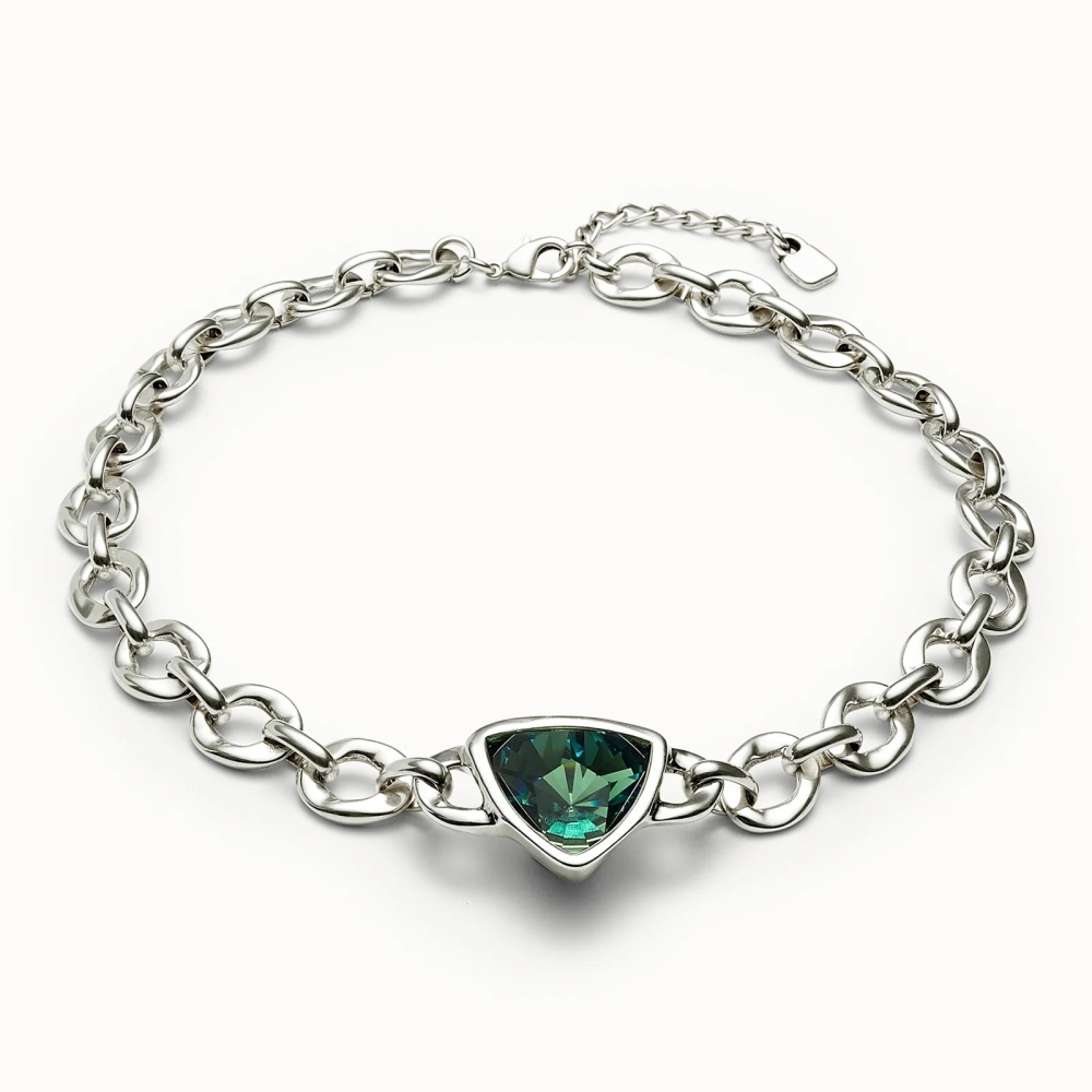 قلادة كريستال خضراء ممتازة لخر - مراجعة Crystal Choker Necklace وسعره