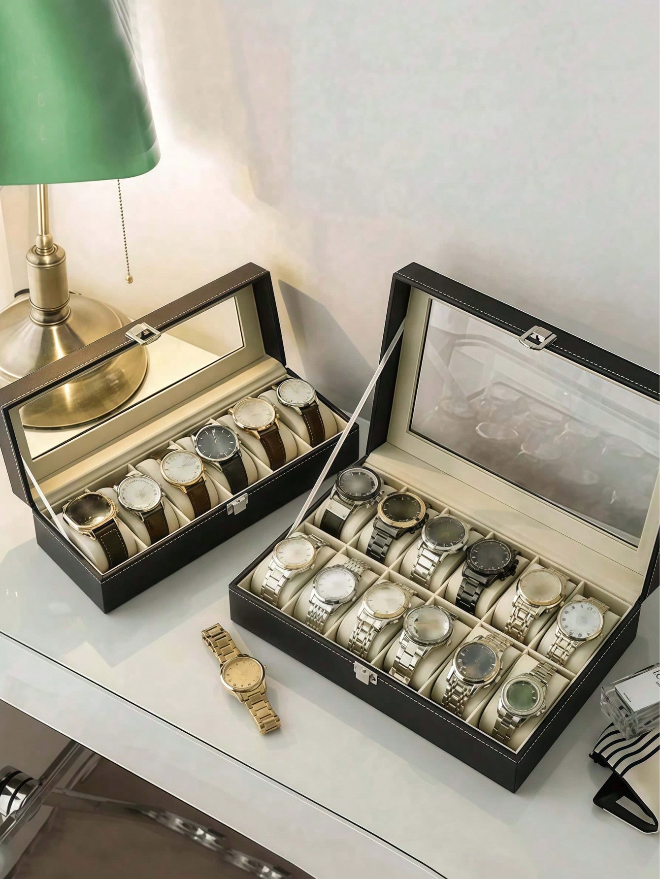 صندوق ساعات جلدي مع قفل، علبة  - مراجعة Jewelry Watches Women وسعره