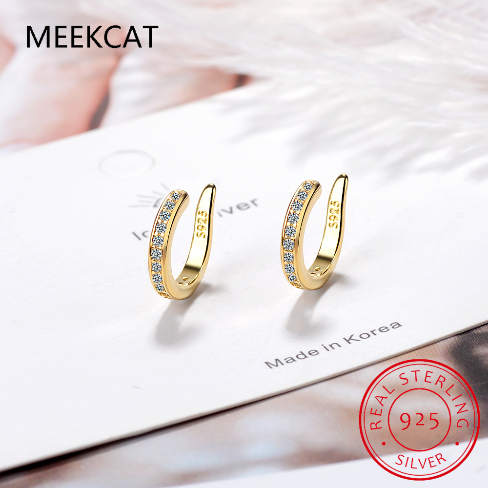 925 فضة كامل مويسانيتي الأذن ا - مراجعة Ear Cuff No Piercing وسعره