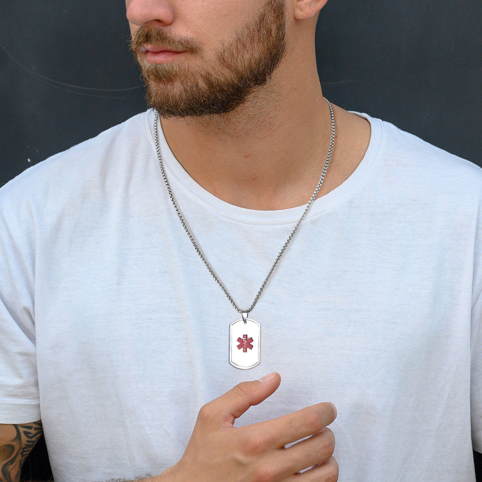 قلادة Vnox Medical Alert ID لل - مراجعة Mens Dog Tag Necklace وسعره