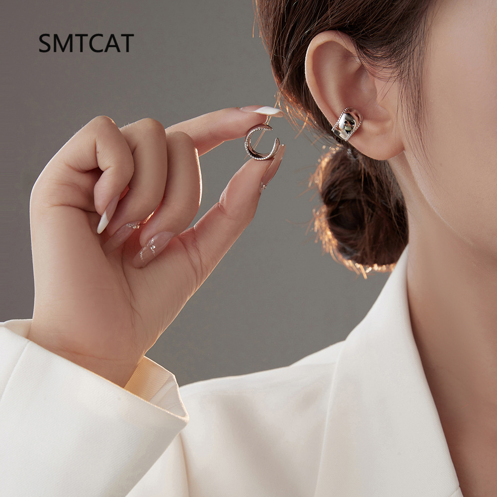 أقراط فضية عيار 925 بسطح أملس  - مراجعة Ear Cuff No Piercing وسعره