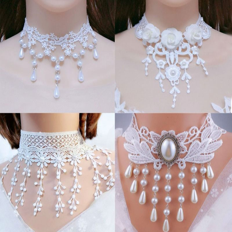 قلادة دانتيل كلاسيكية على الطر - مراجعة Crystal Choker Necklace وسعره