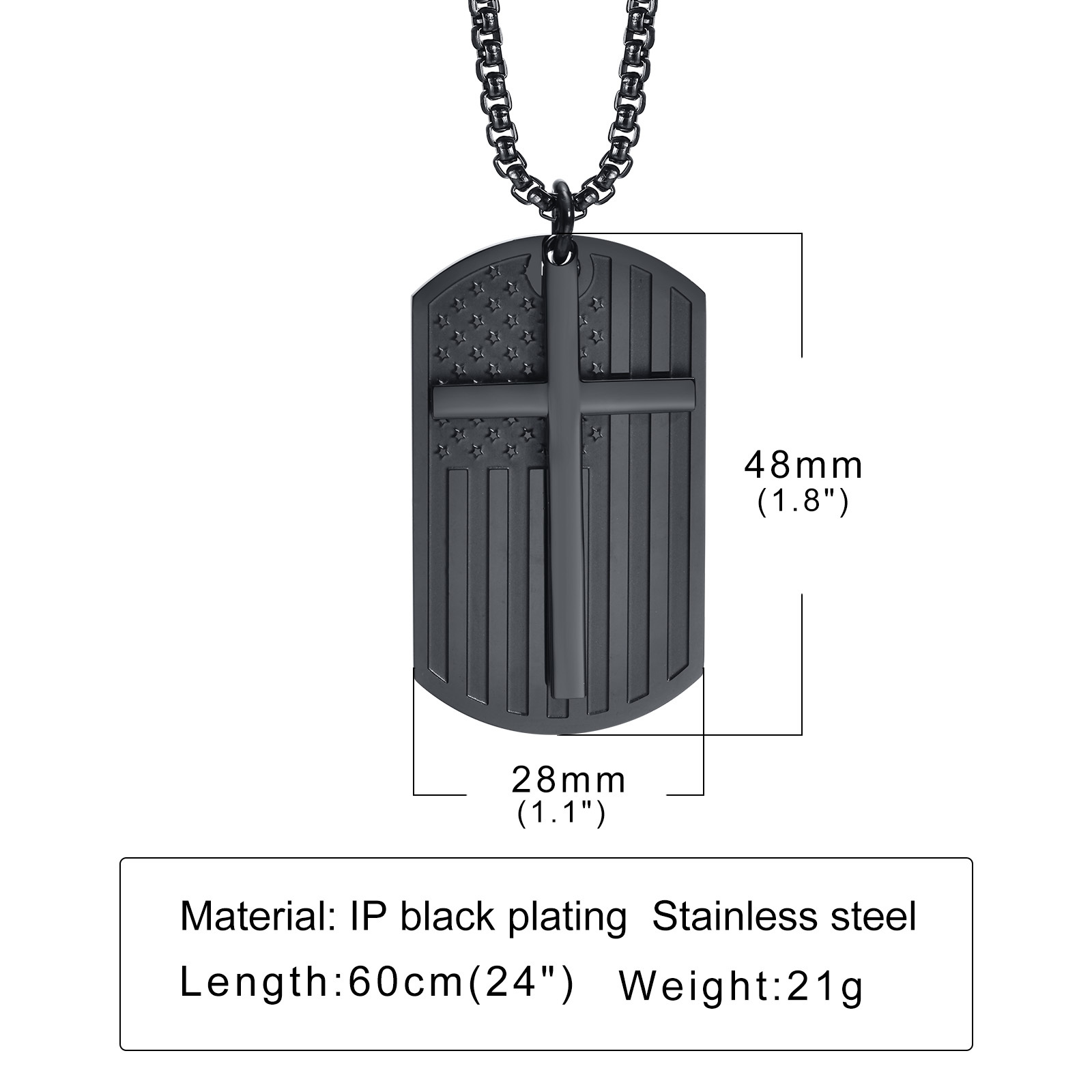 أسود الصليب القلائد للرجال ، م - مراجعة Mens Dog Tag Necklace وسعره