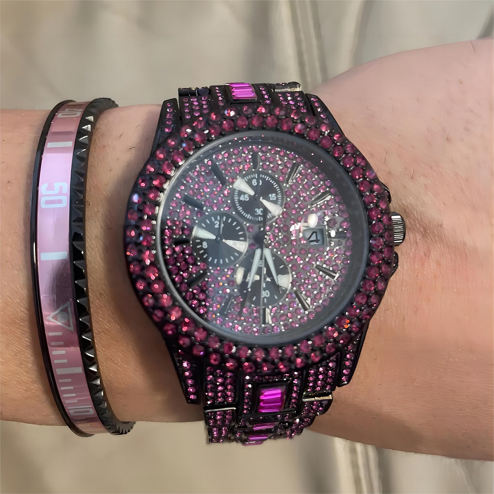 حار بيع الأحمر الجليد ووتش للر - مراجعة Jewelry Clasp Watches وسعره