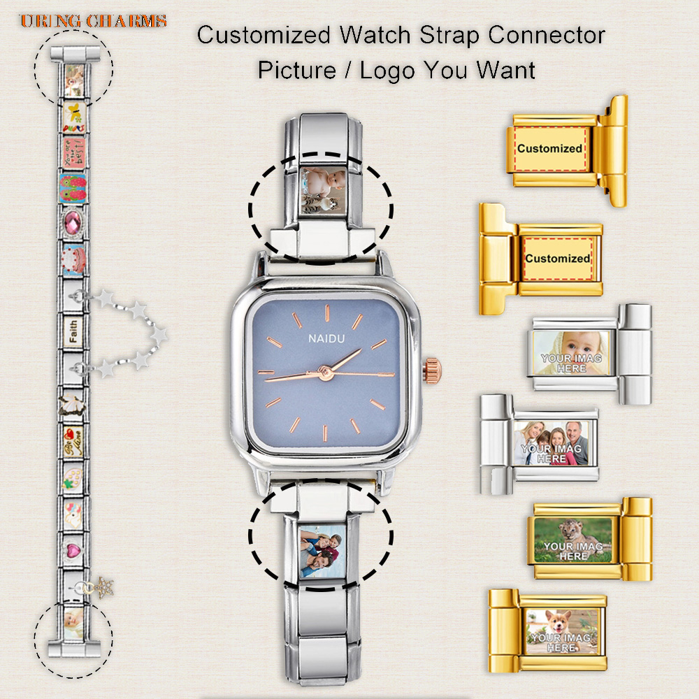 1 زوج صورة شعار مخصص حزام ساعة - مراجعة Jewelry Watches Women وسعره