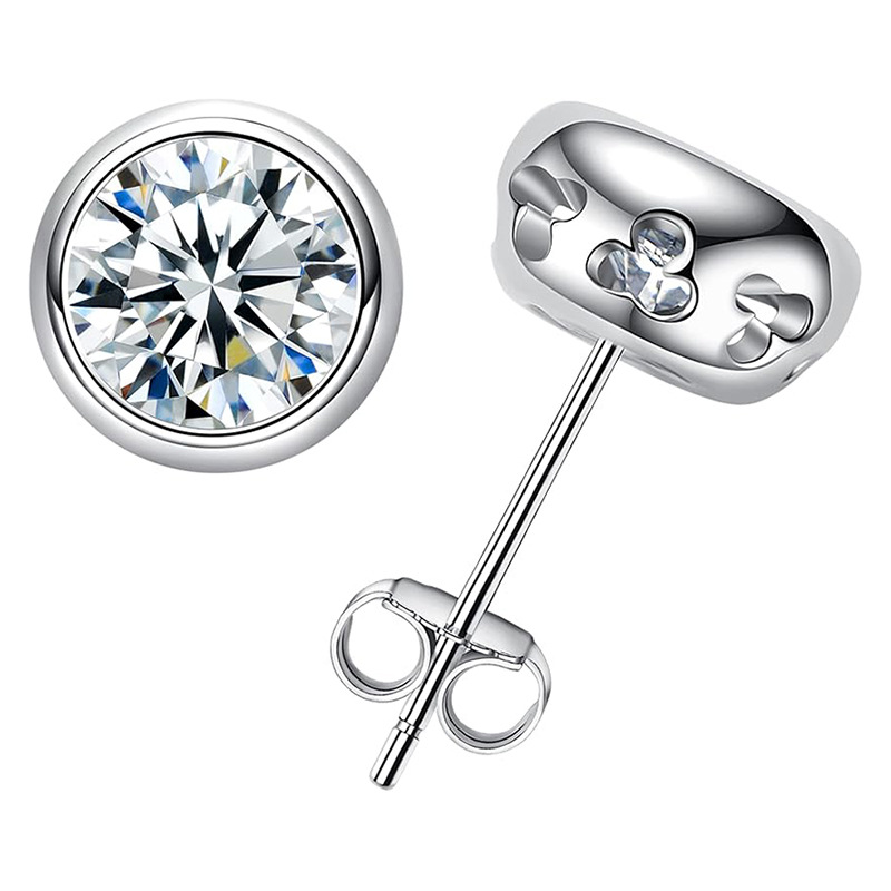 حقيقي D اللون مويسانيتي أقراط  - مراجعة Diamond Stud Earrings وسعره