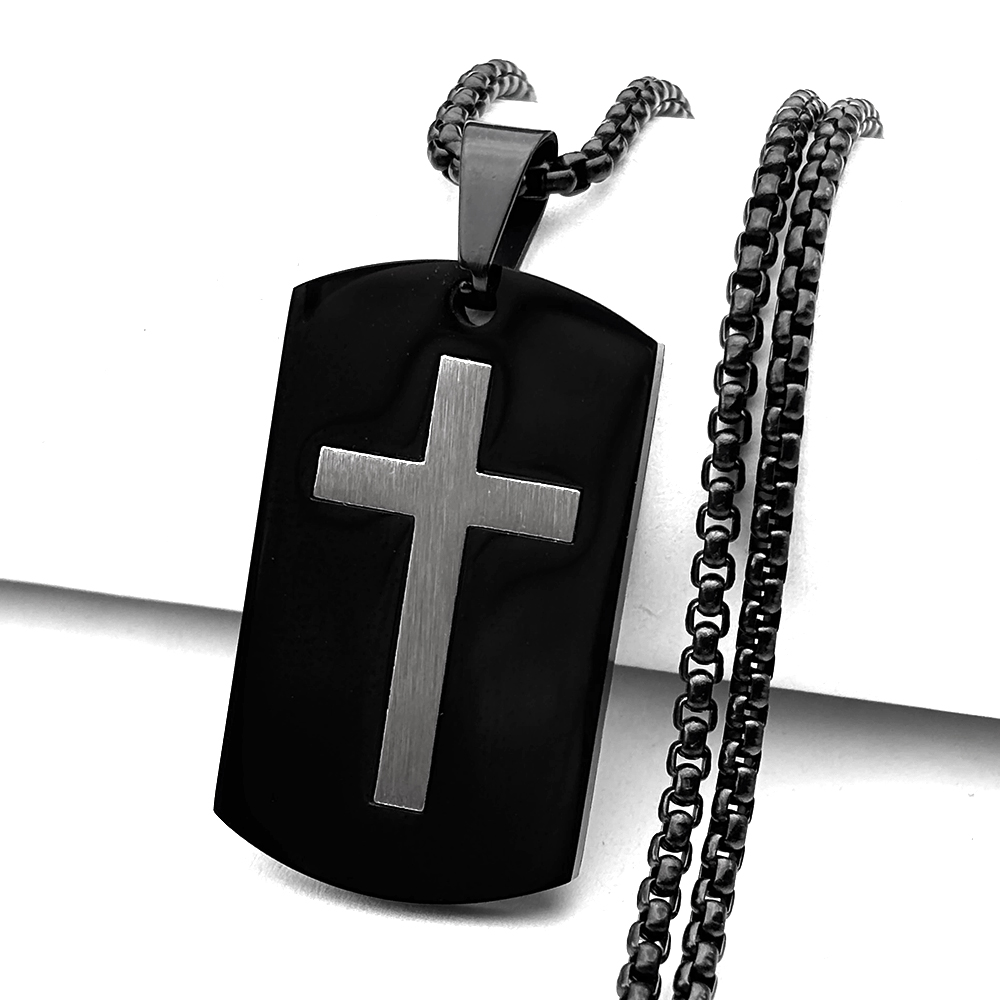 قلادة عسكرية بسلسلة متقاطعة ثن - مراجعة Mens Dog Tag Necklace وسعره