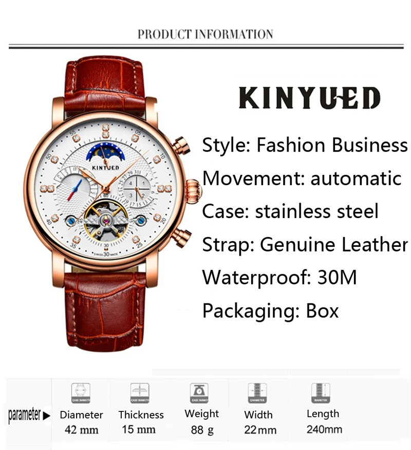 KINYUED-ساعة ميكانيكية أوتومات - مراجعة Rolex Watch Daytona وسعره