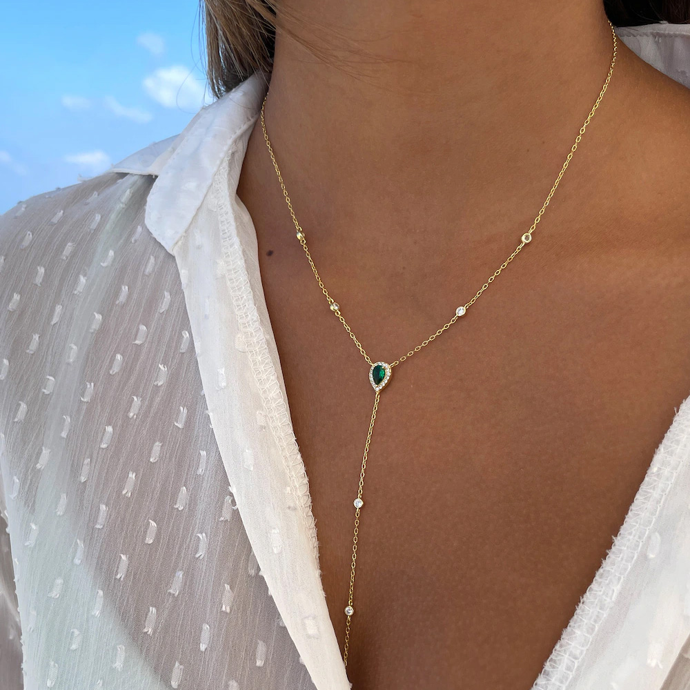 قلادة Stonefans-Y-Drop للنساء  - مراجعة Crystal Choker Necklace وسعره