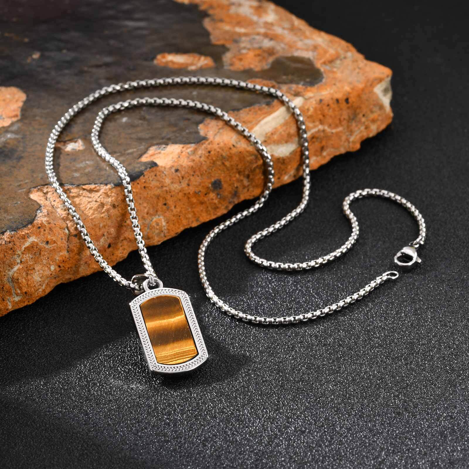 Vnox الفولاذ المقاوم للصدأ حجر - مراجعة Mens Dog Tag Necklace وسعره